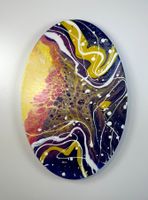 Acryl-Flüssigmalerei, Oval