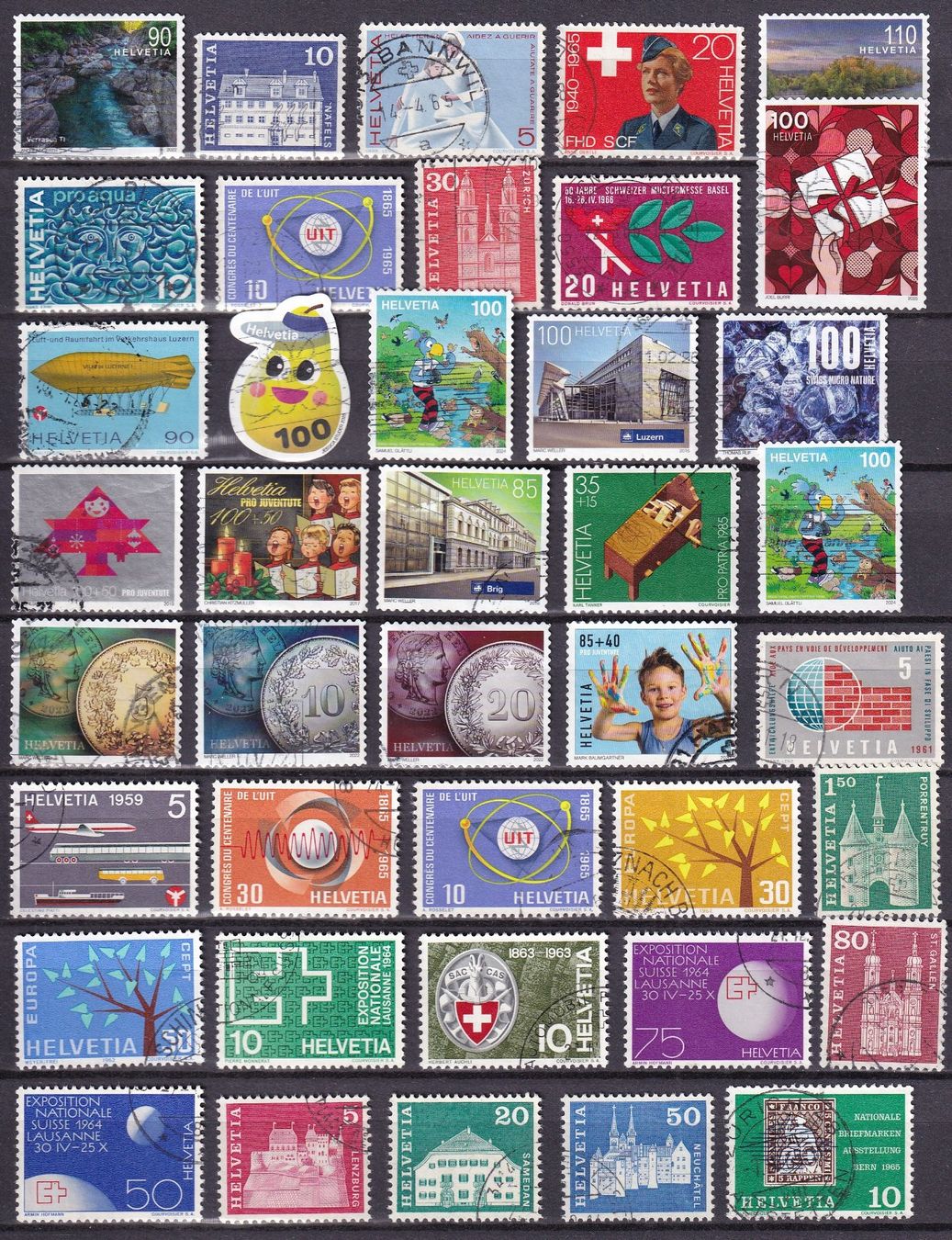 Tutti i francobolli: 40 Biefmarken - Schweiz (52) – Usato da Lausen venduto da cs8_tfz5