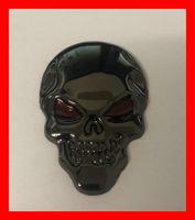 3D Totenkopf Aufkleber Augen Anthrazit Badge Sticker Patch