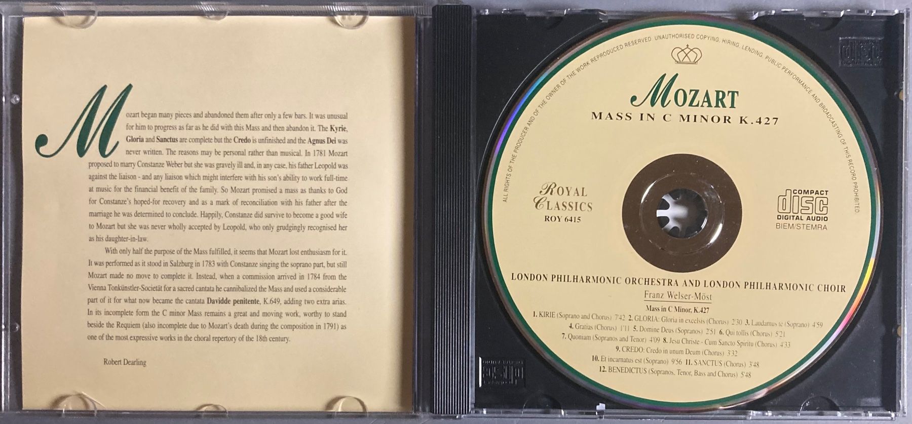 CDs: MOZART.... - MASS IN MINOR K. 427 – Gebraucht aus Poliez-Pittet von Newtown-Records 2