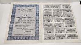 Aktie 1932 Dr. Alfons Landolt A.G. Rombach 500 Franken (S7)
