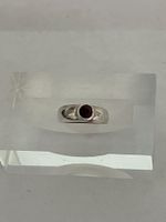 Silberanhänger / Mini-Ring Geburtsstein Granat (Januar)
