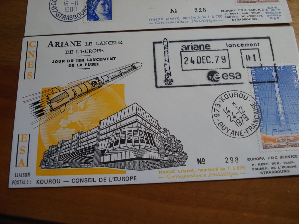 2 Sonderbriefe Frankreich, Ariane, Weltraum, 1979/1980 3