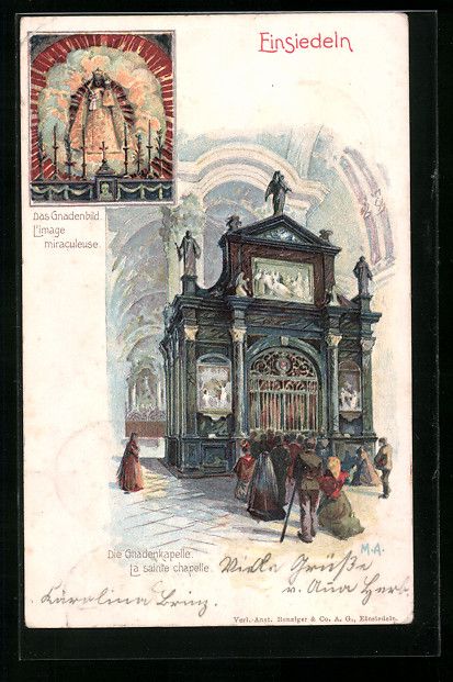 Cartoline postali: Litho Einsiedeln, Das Gandenbild, L'imag – Usato da Berlin venduto da bartko-reher