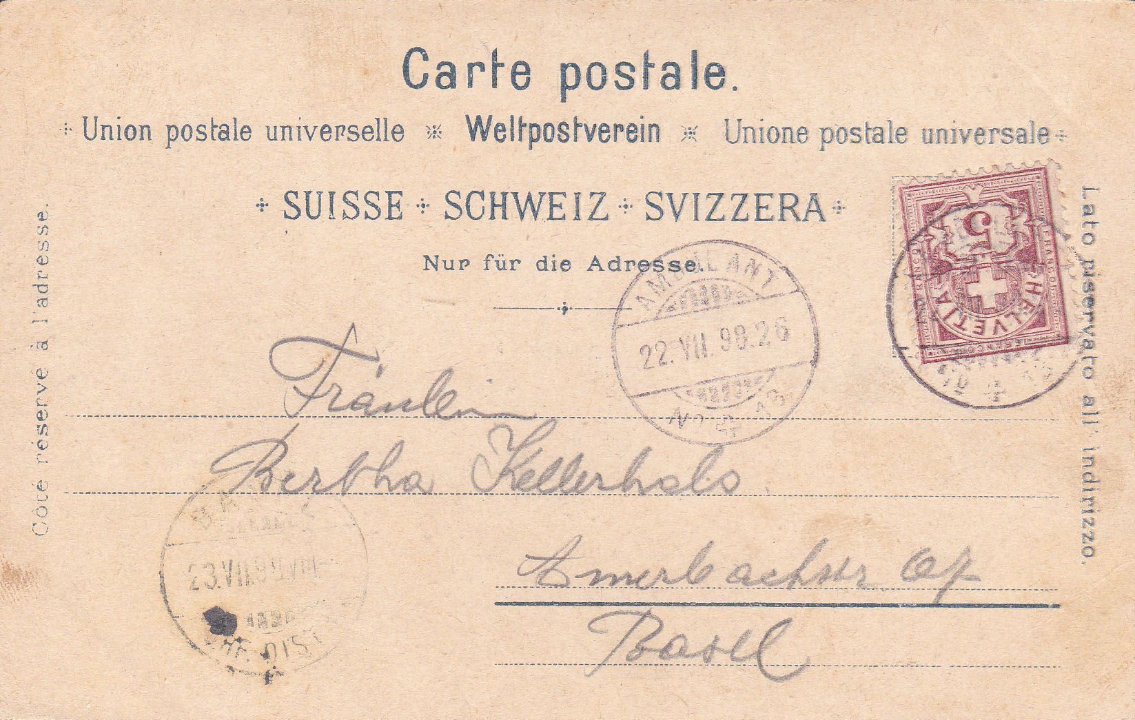 Grafiken & Lithographien: 1898, Lithokarte "Gruss aus Winterthur" – Gebraucht aus Wenslingen von riger11 1