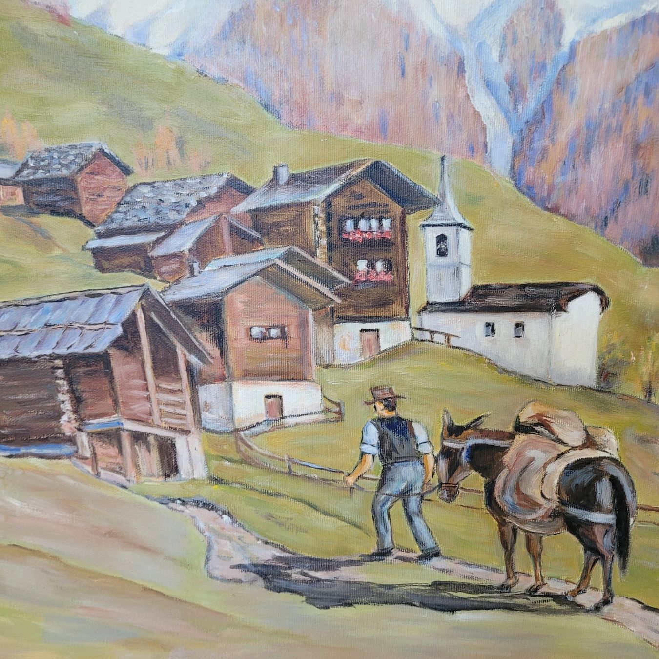 Dipinti: Gemälde Walliser Bergdorf – Usato da Rickenbach b. Wil venduto da cel_ft8r 1
