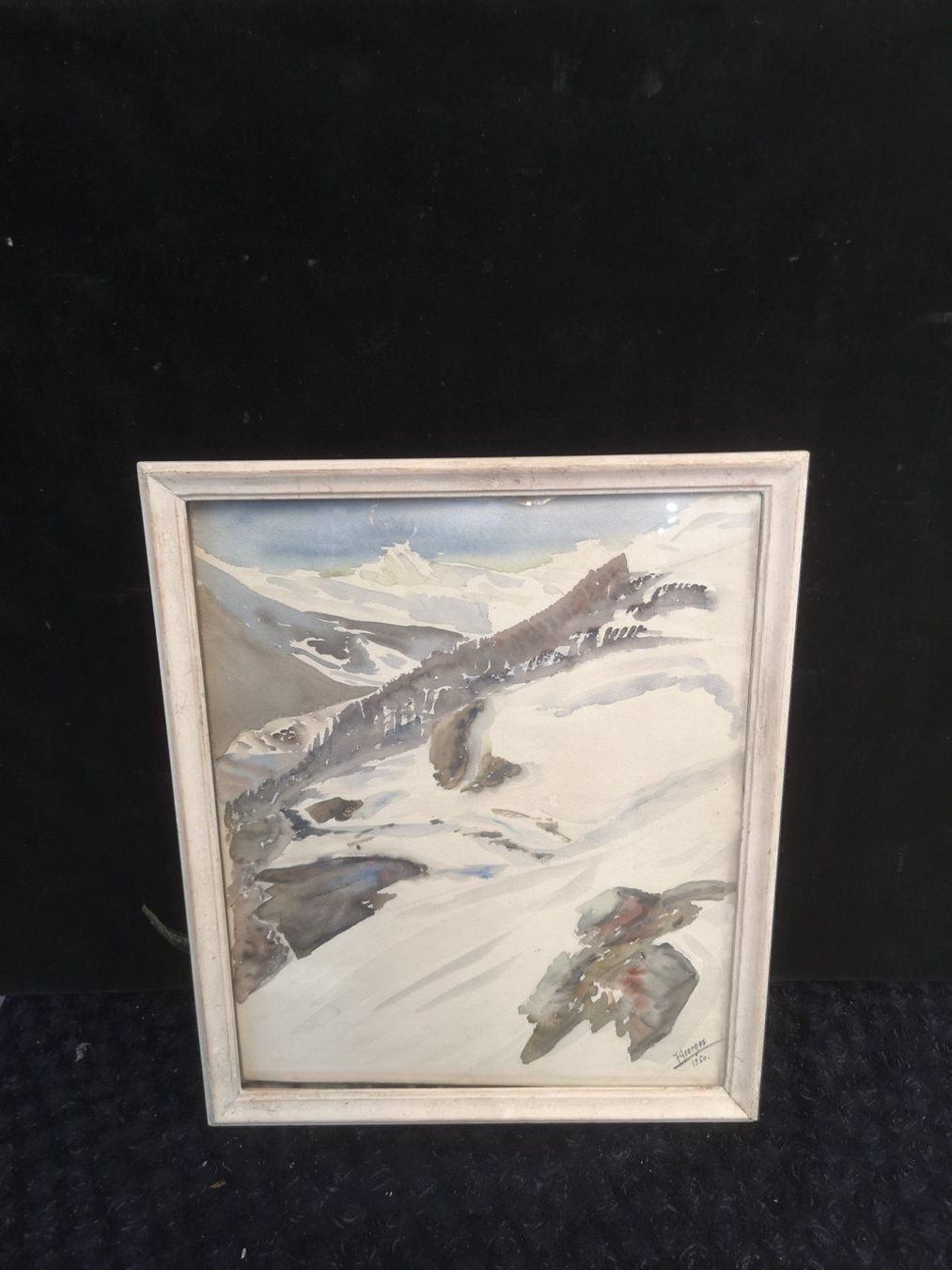 Gemälde: Paysage en neige SIGNÉ et DATÉ 1950 – Gebraucht aus Genève von Qanil77