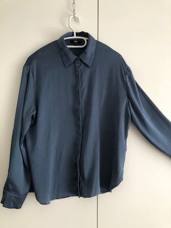 Weichfliessende Taubenblaue Bluse, C&A, 42, Viscose