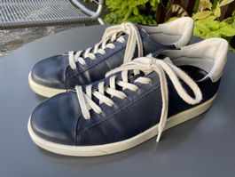 Herren Leder Sneakers Ecco Denmark blau, Grösse 43