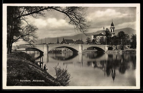 Ansichtskarten: AK Solothurn, Rötibrücke, 1929 – Gebraucht aus Berlin von bartko-reher