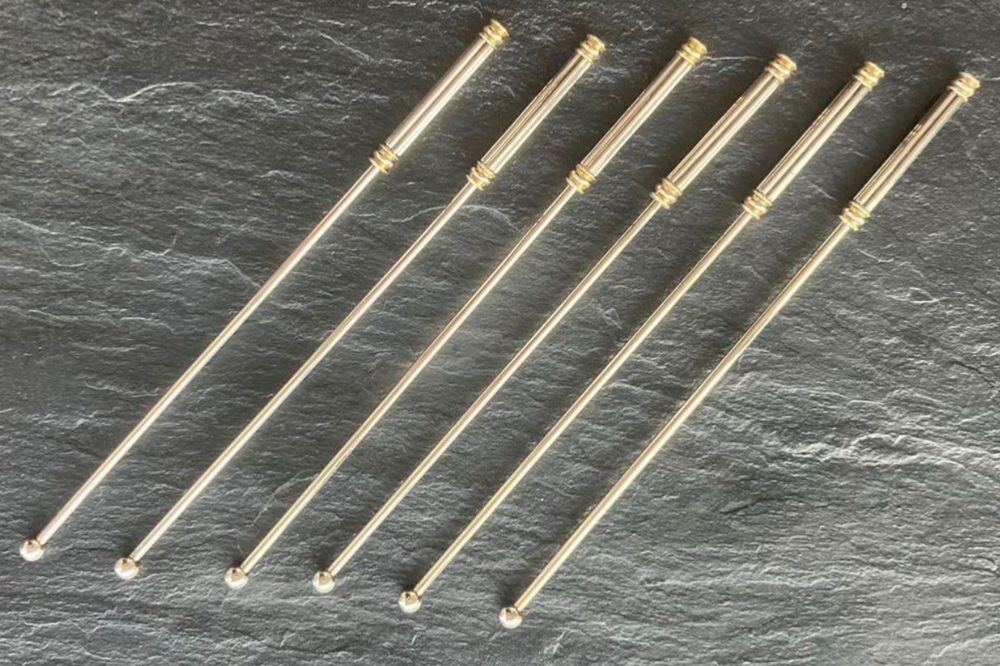 Bacard Strrer Rührstab Für Cocktal Aus Metall Palmen - 4er Set