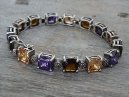 Silber Armband / mit Glitzersteinen