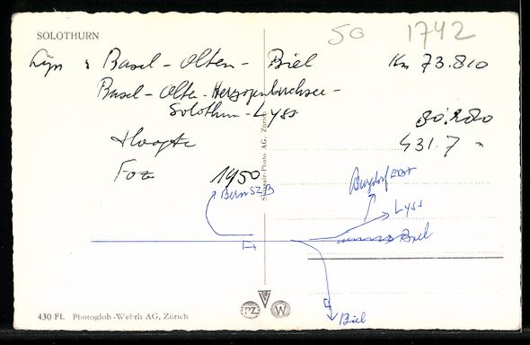 Cartoline postali: Solothurn, Ortsansicht mit Fluss, Brück – Usato da Berlin venduto da bartko-reher 1