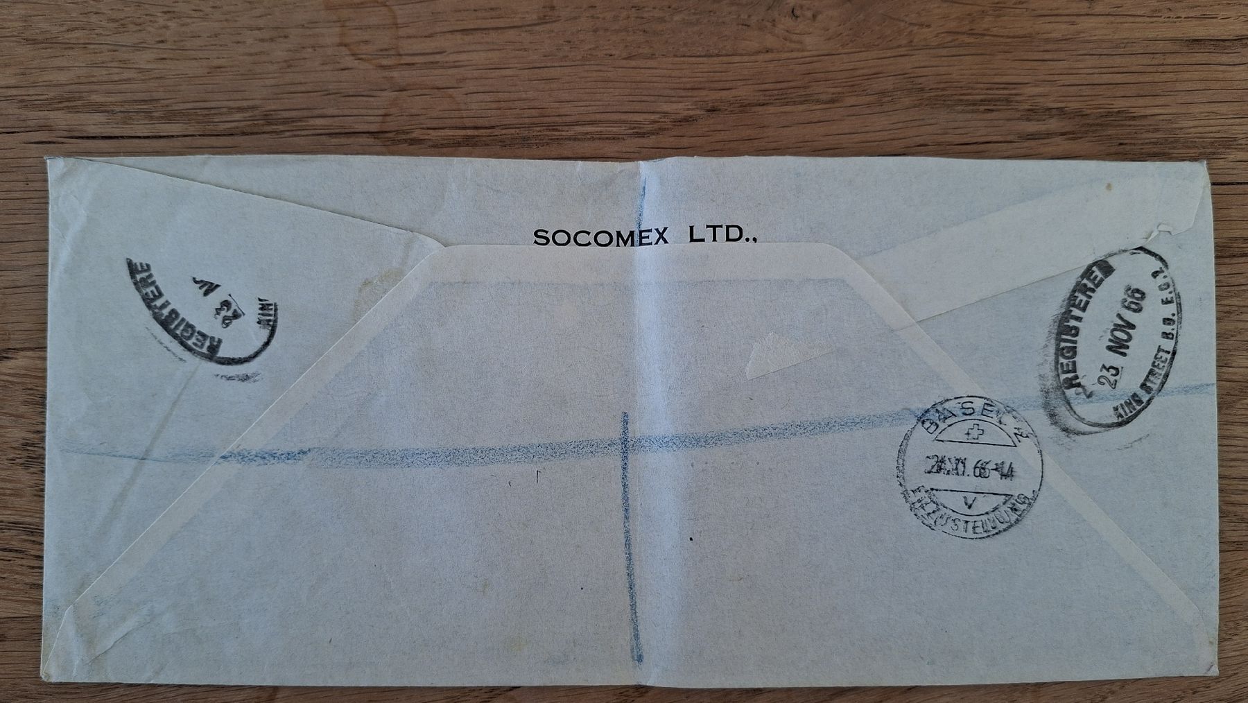 Tutti i francobolli: Enveloppe postale Londres Bâle 1966 recommandé état usagé – Usato da Court venduto da sch_99mz 3