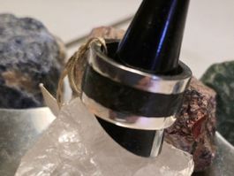 Ring Onix Inlay Handmade 925 Sterling sehr Massiv und Schwer