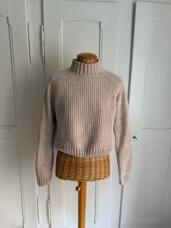 Cropped Strickpullover beige S
