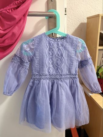 Fest Kleid lila Grösse 92 18-24M guter Zustand