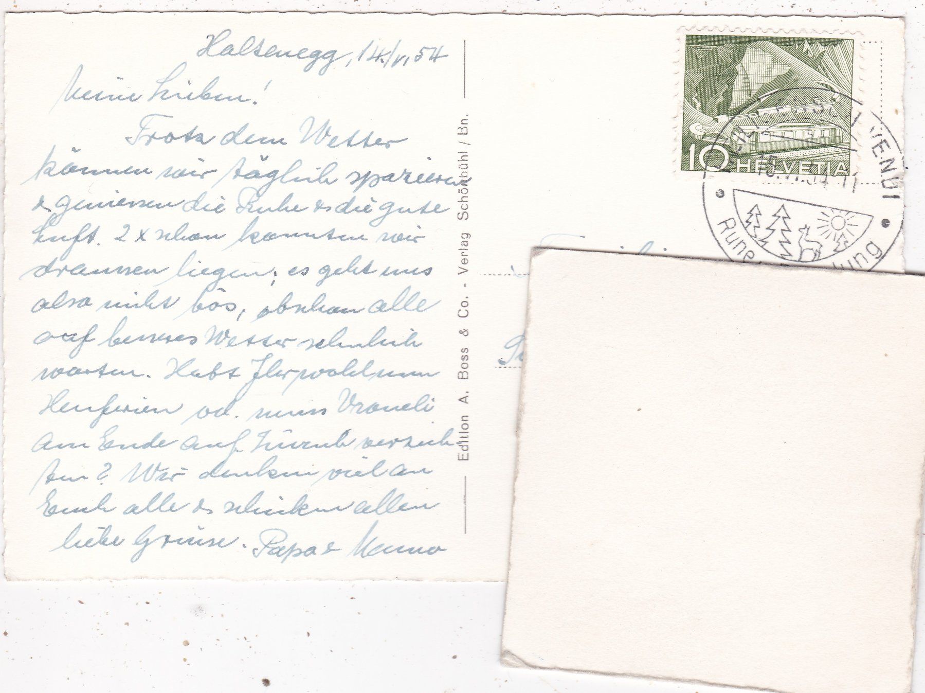 Cartoline postali: Haltenegg mit Stockhorn 1954 – Usato da Herisau venduto da Lisegrat2008 1