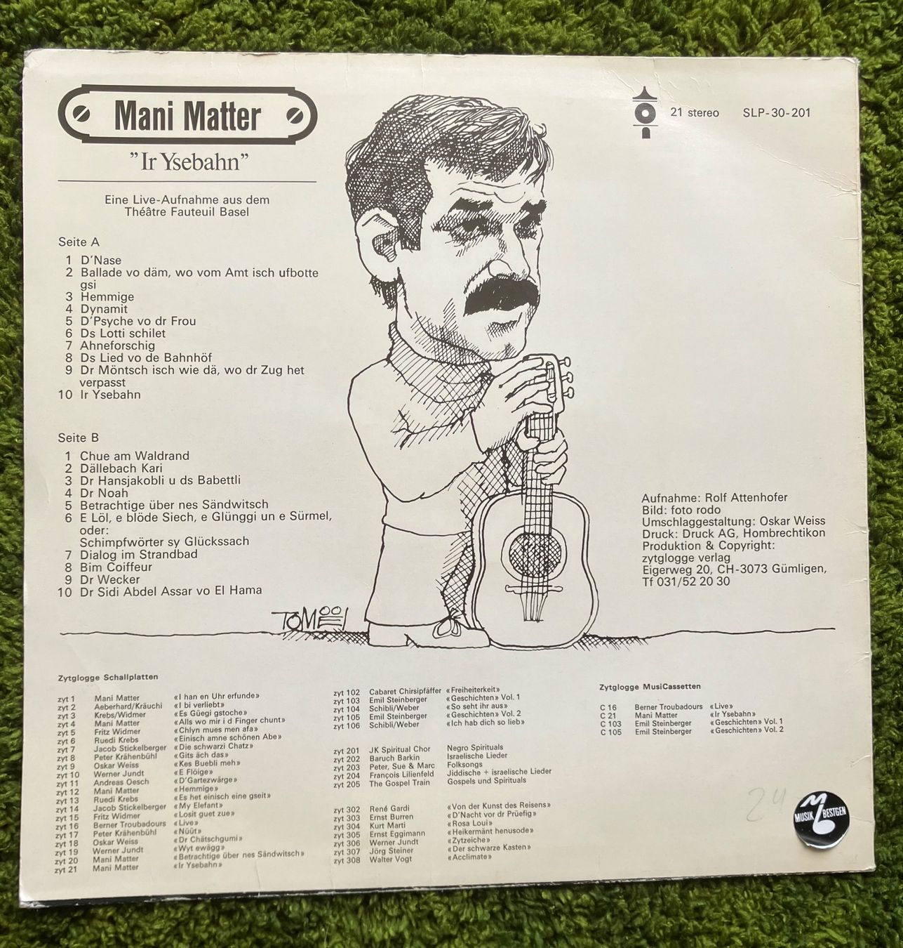 Dischi in vinile: Schallplatte Mani Matter Ir Ysebahn – Usato da Brione sopra Minusio venduto da fenicolam 1