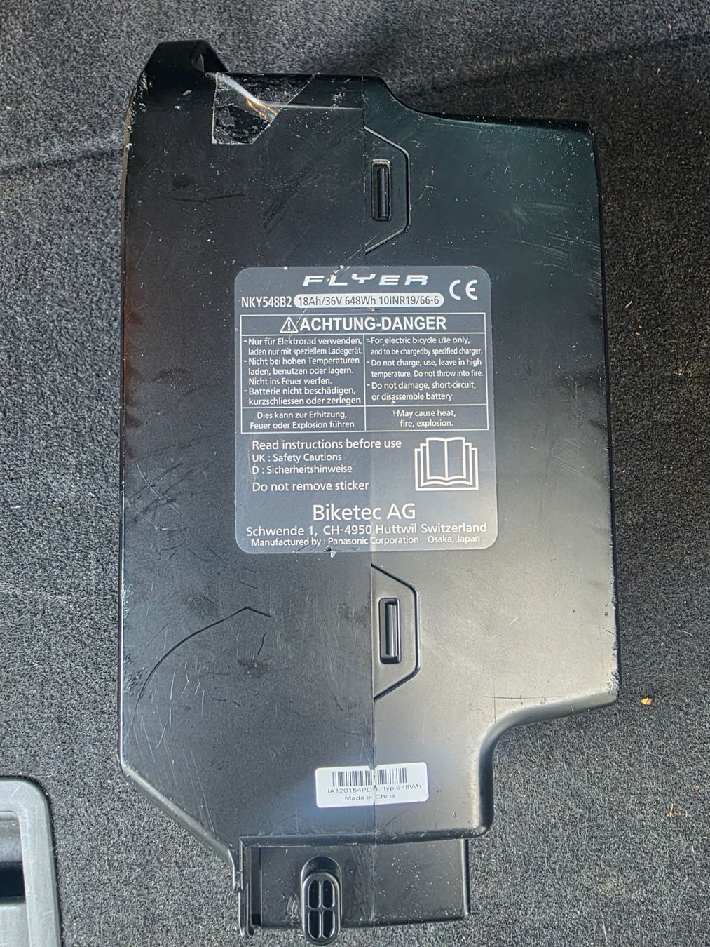 Flyer Batterie: Flyer - Akku Next Generation, 18 Ah, 648 Wh – Usato da Buchs SG venduto da MATGEOMAR 1