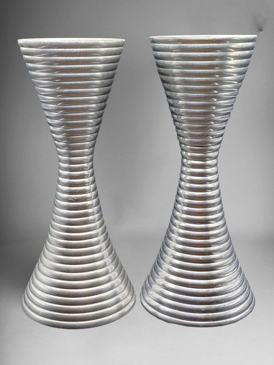 Paire De Bougeoirs Art Déco En Grès – Jean Maubrou – Puisaye – France – Excellent état