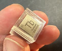 Terbium, Elementwürfel, Dichtewürfel mit Gravur 1x1x1cm