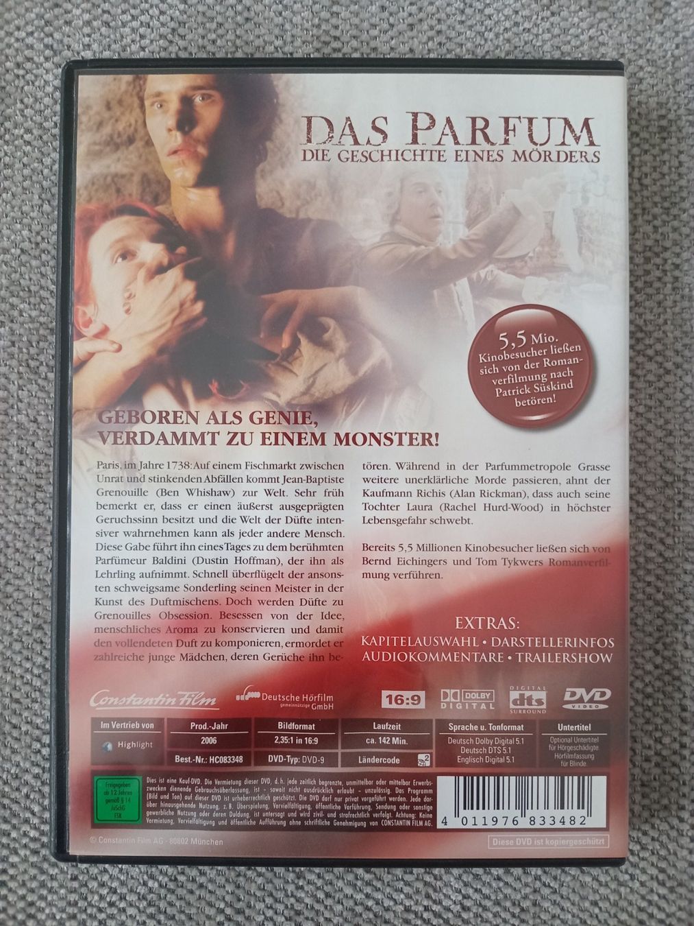 Tutti i DVDs: DAS PARFUM - DIE GESCHICHTE EINES MÖRDERS – Usato da Zollikofen venduto da jde_72zf 1