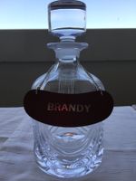 Kristall-Karaffe mit Brandy-Schild, Vintage, Top Zustand!...