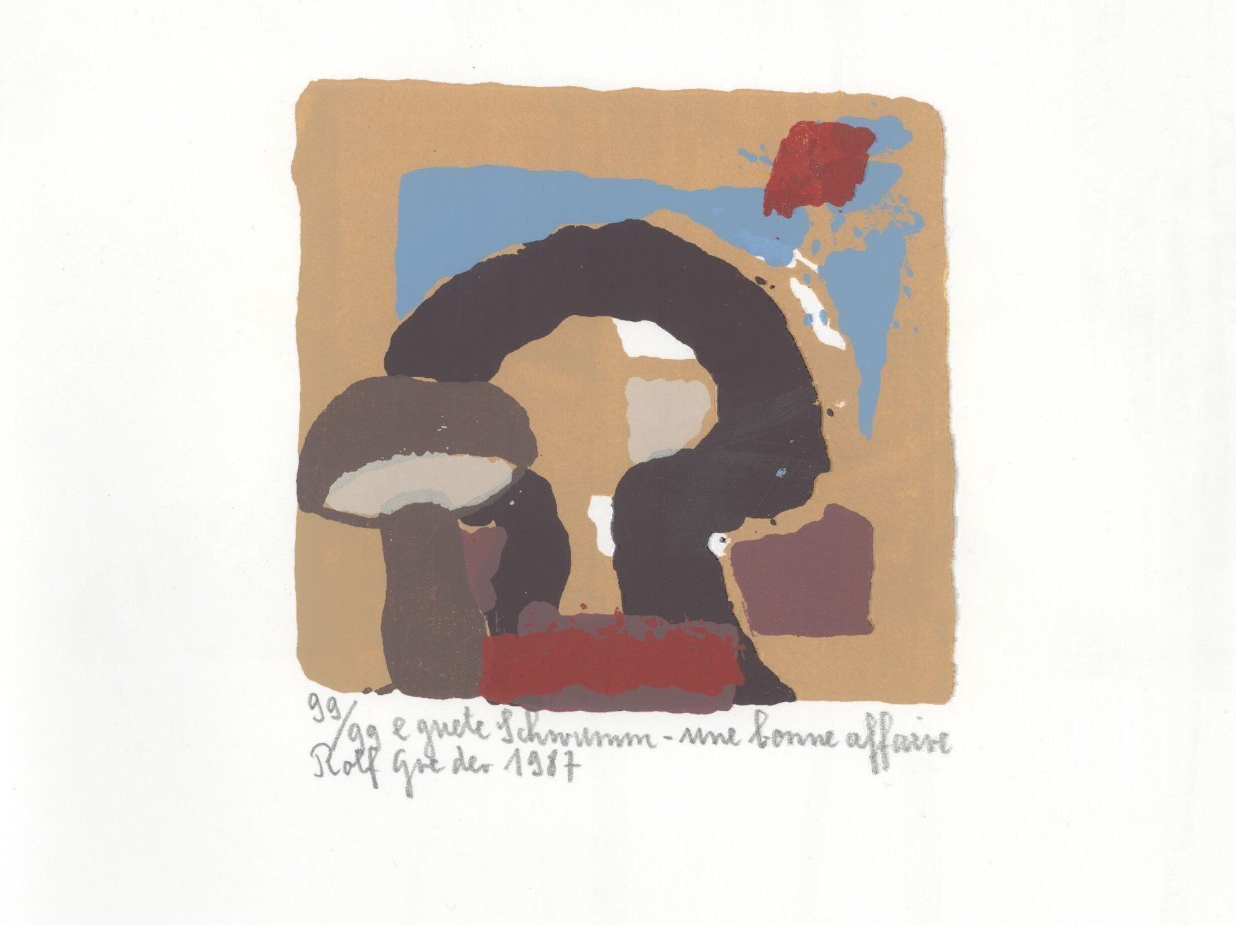 Grafica & Litografie: Rolf Greder, 1942 -" E guete Schwumm" Siebdruck – Nuovo (secondo la descrizione) da Biel/Bienne venduto da 07helios032