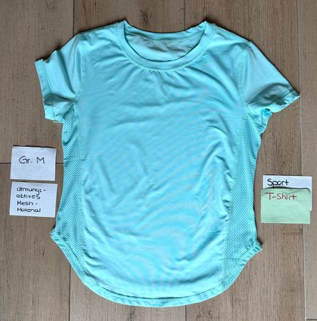 türkis Sport T-Shirt Grösse M atmungsaktives Mesh-Material