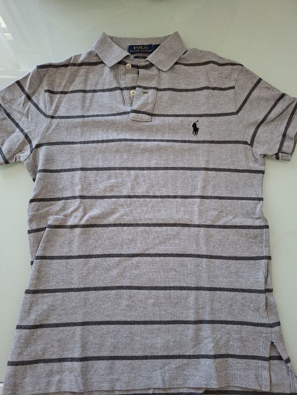 Ralph Lauren Magliette Polo: Polo en maille gris clair a rayures foncees, – Usato da Renens VD venduto da ser_j2fn 4