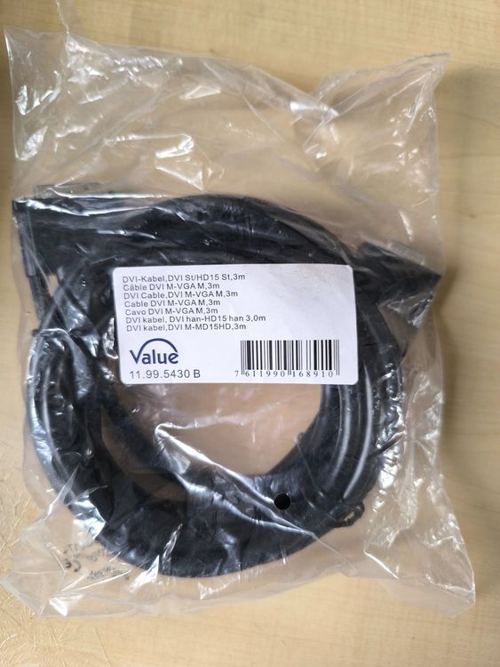Monitor-Kabel Set: VGA/DVI/HDMI (div. Längen) (Gebraucht) in Kallnach ...