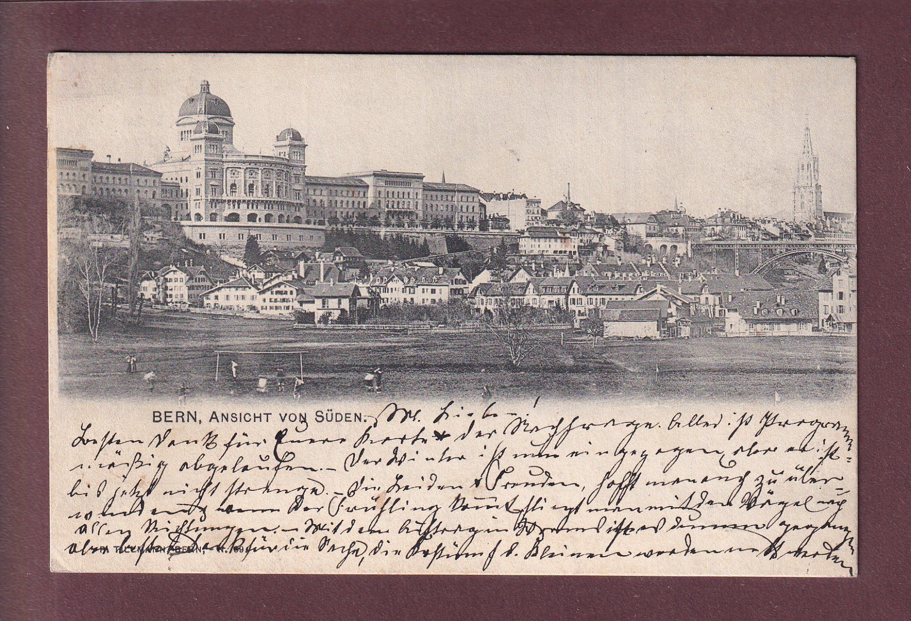 Cartoline postali: BERN - Ansicht von Süden - 1904 – Usato da Pully venduto da nicecards