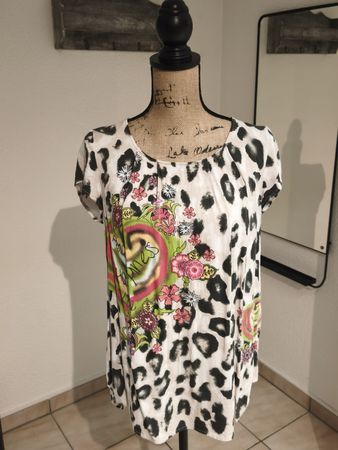 Alba Moda Shirt, Gr. 42, Sommerliches Leopardenmuster, Top!