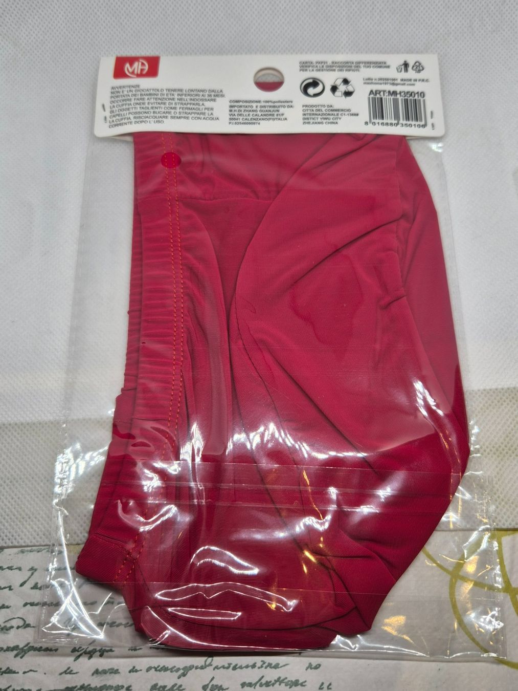Hüte, Mützen & Caps: Rote Badekappe aus MA-Stoff, Einheitsgröße, neu – Neu und originalverpackt aus Losone von bal_gfp6 2