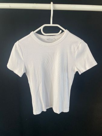 Zara Ripp T-Shirt, Weiss, Grösse L - Sommer Must Have!