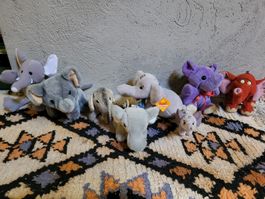 Elefanten Kuscheltier Sammlung, 8 Stück, Top Zustand!