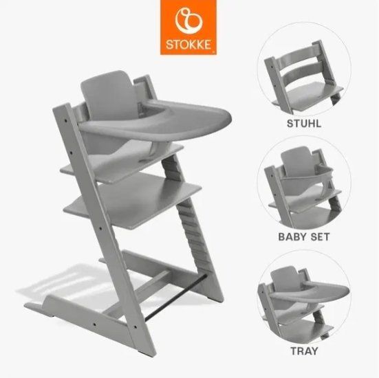 Stokke Seggioloni: STOKKE TrippTrapp Bundle Baby Set Tray strom grey ungeöffnet – Nuovo e nell'imballaggio originale da Lachen SZ venduto da Chuchichaestli_85 1