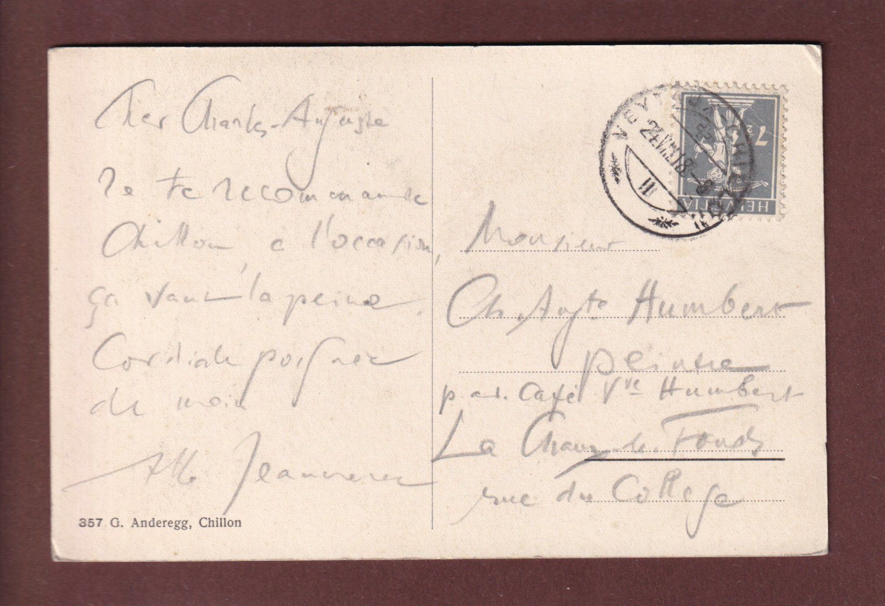 Cartoline postali: CHILLON - Chambre du Duc de Savoie - 1918 – Usato da Pully venduto da nicecards 1