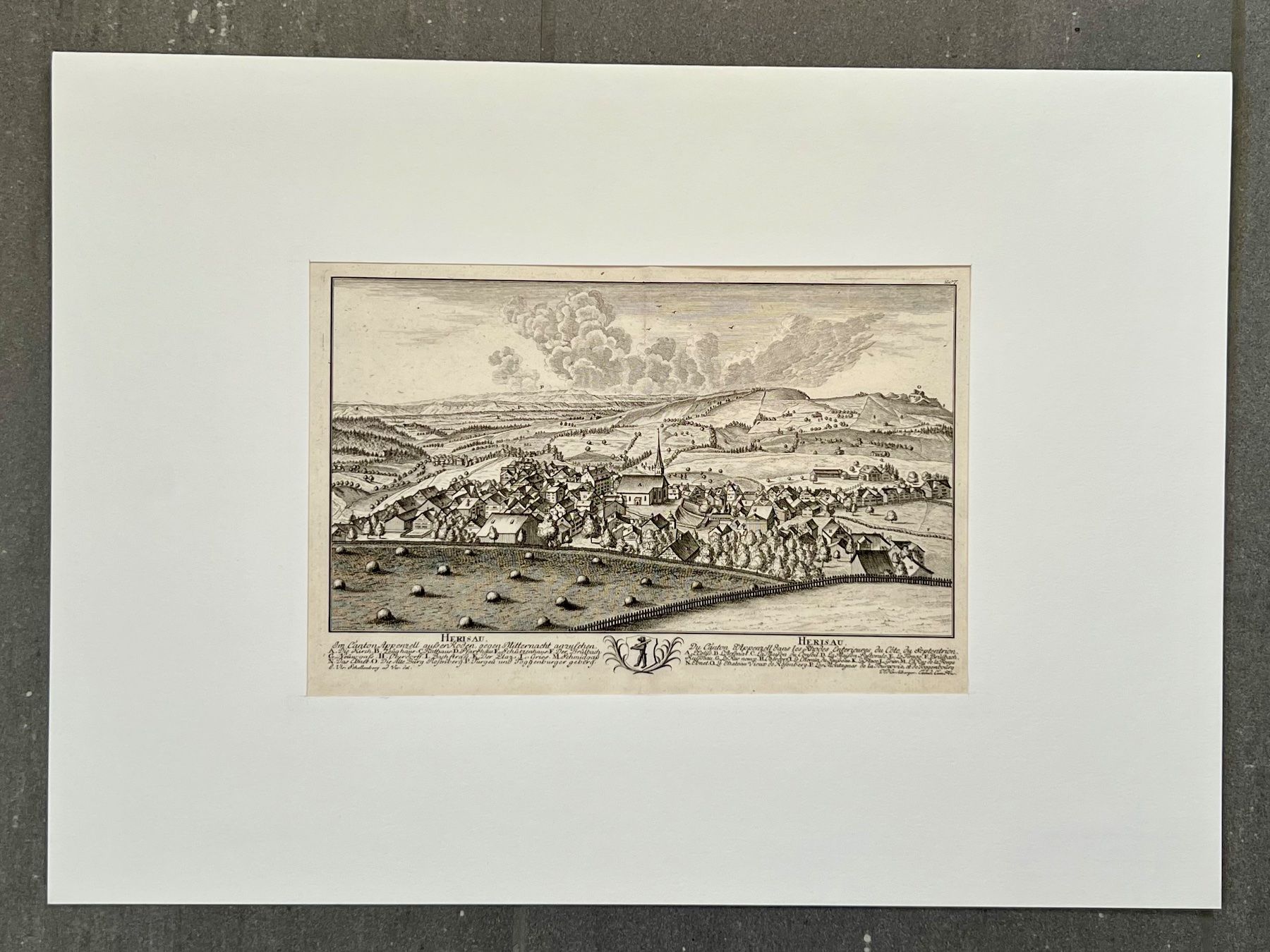 Stiche: Herisau original Kupferstich Schellenberg 1750 Appenzell – Gebraucht aus Vaduz von Unikate-Markt
