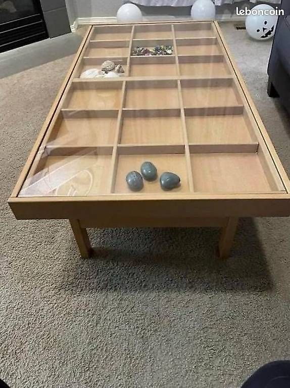 Tavoli: Table basse en bois et verre avec rangements – Usato da Genève venduto da cor_5frl