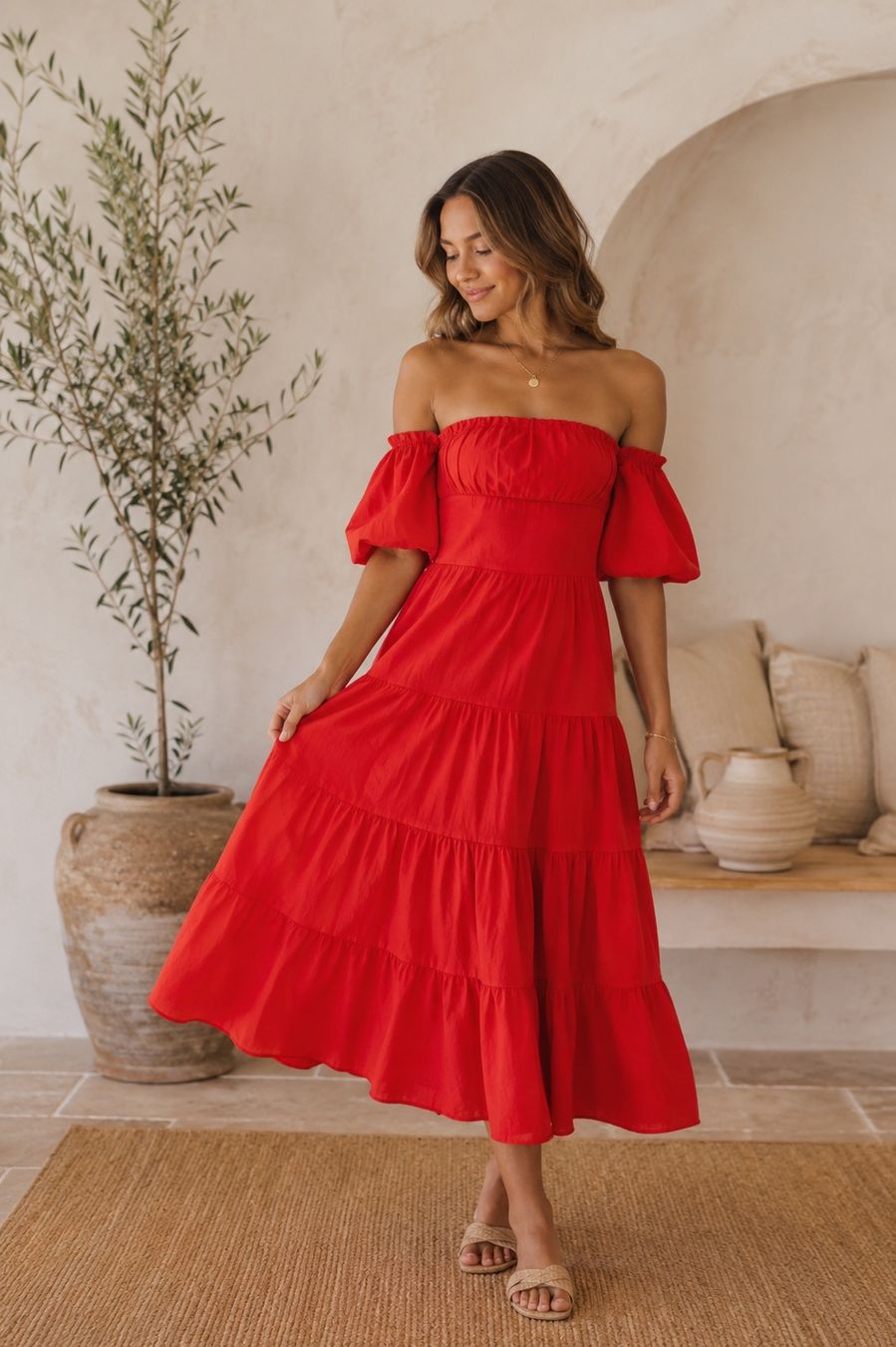 Robes: Red Summer Dress – D'occasion à Corsier-sur-Vevey par Kristina.Nova