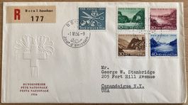 FDC Pro Patria 1956 illustriert P5 ET BERNE, SBK 100 Fr.