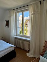 Vorhang, Leinen, weiss mit Toddeln