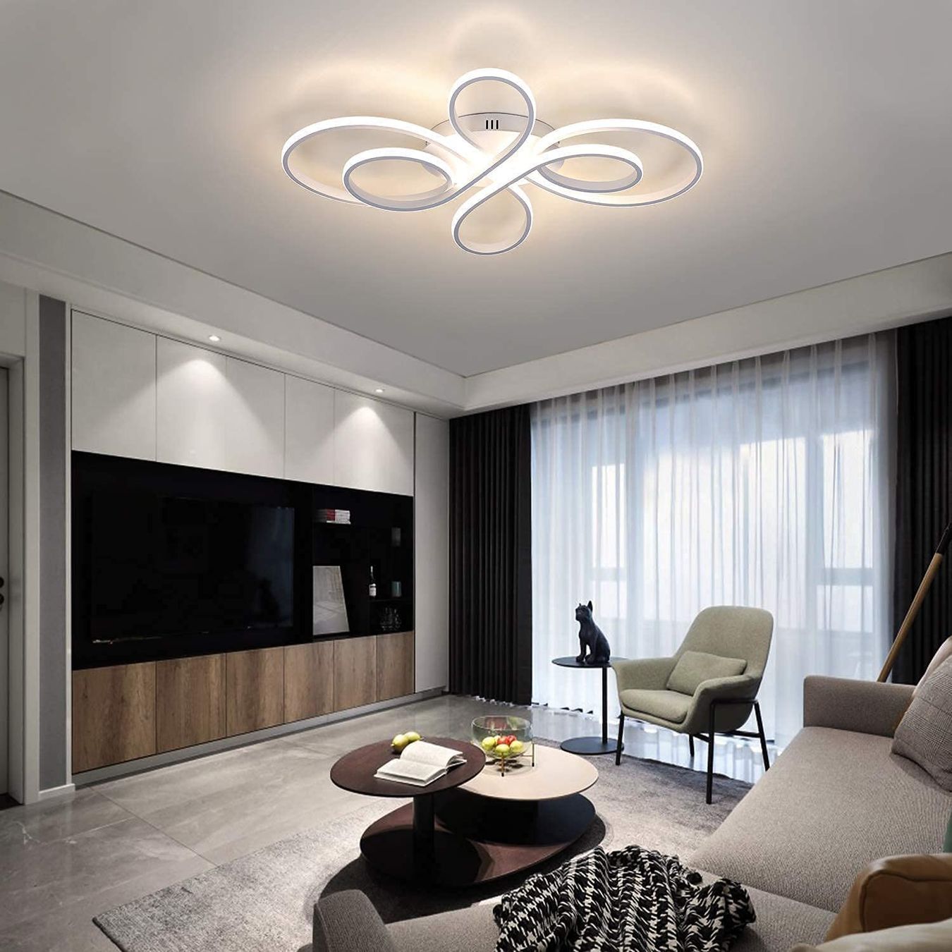 Lampadari & plafoniere: LED Deckenleuchte Deckenlampe Schmetterling 65W dimmbar – Nuovo e nell'imballaggio originale da Basel venduto da EchoPeak 1