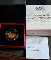 Goldmünze Schweizer Sprachenvielfalt polierte Platte