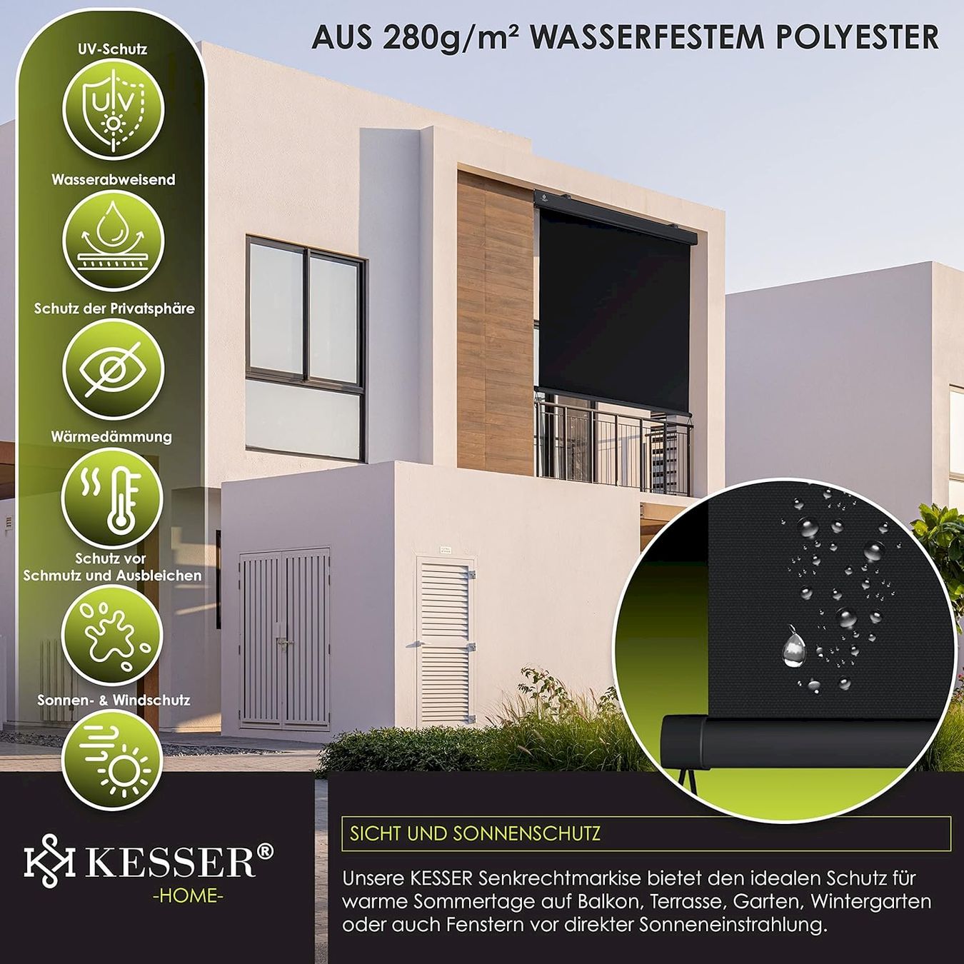 Markisen: Aussen-Senkrechtmarkise 180x250 anthr. – Neu und originalverpackt aus Bottighofen von zaap 5