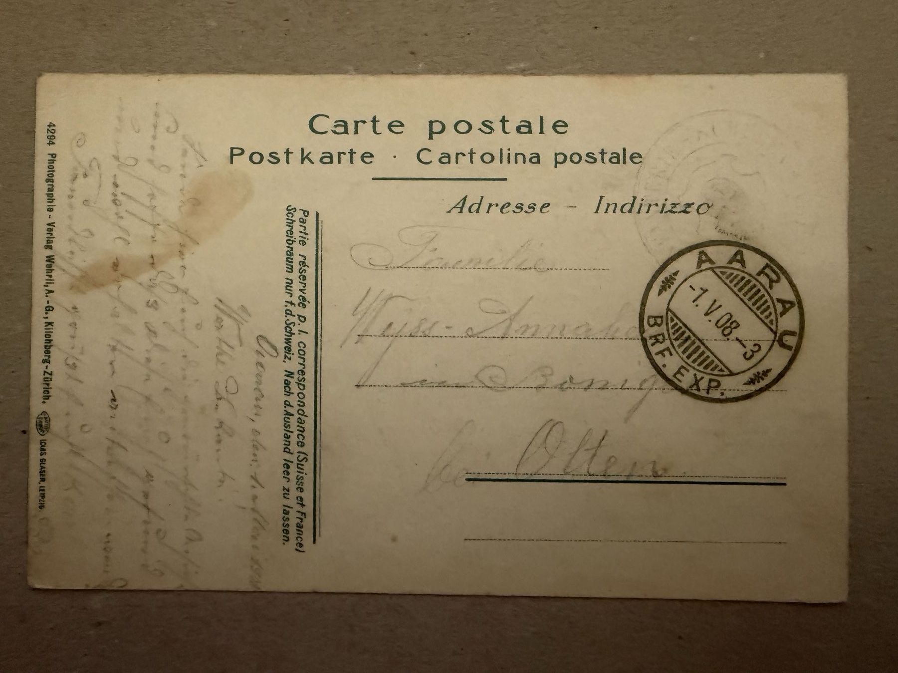 Cartoline postali: AARAU  - von Alpenzeiger ges. - Ansichtskarte – Usato da Tegerfelden venduto da siebenmacky 1