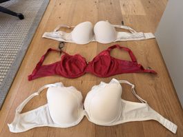 Set of 3 Bras 75 F , Fantasie and Passionata, Sizes 32FF, 32