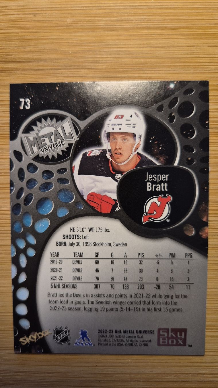 NHL Sammelbilder & Trading cards: NHL New Jersey Devils Jesper Bratt – Gebraucht aus Bellach von paedu-1980 1